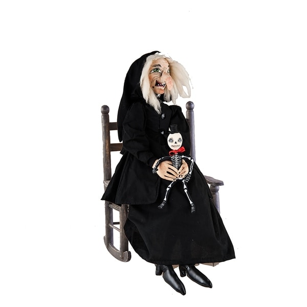 Agetha Witch and Skeleton Joe Spencer Gathered Traditions Art Doll - Black
