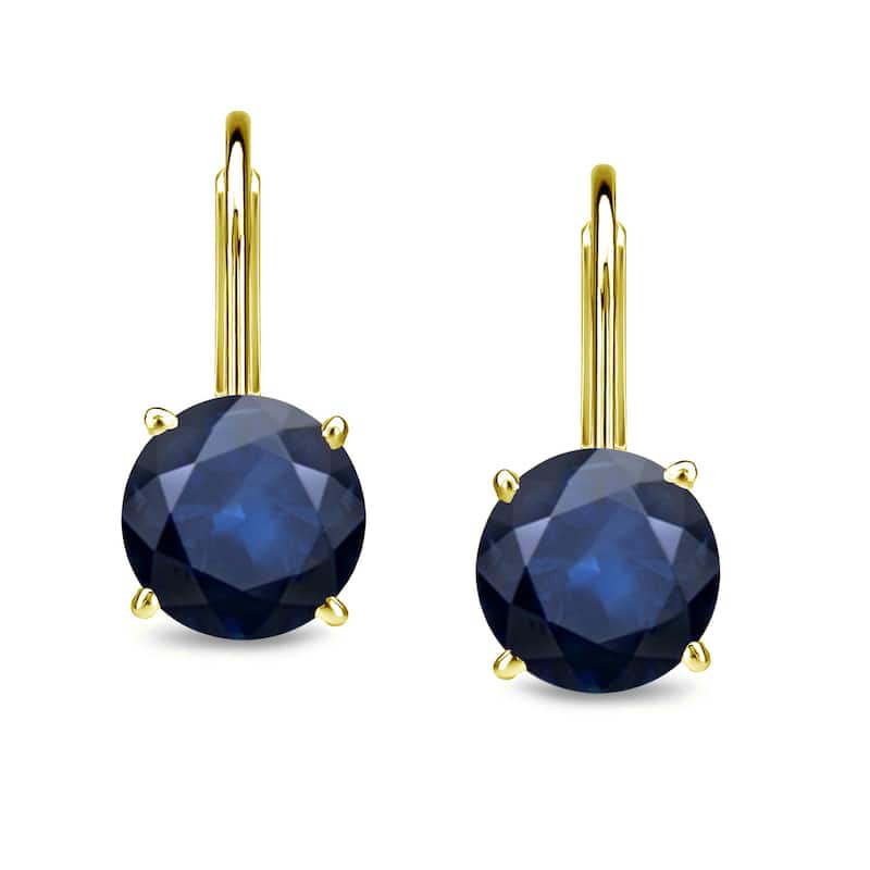 Auriya 1/2 to 3ctw Blue Sapphire Solitaire Earrings 14k Yellow Gold Lever-back