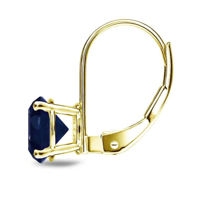 Auriya 1/2 to 3ctw Blue Sapphire Solitaire Earrings 14k Yellow Gold Lever-back