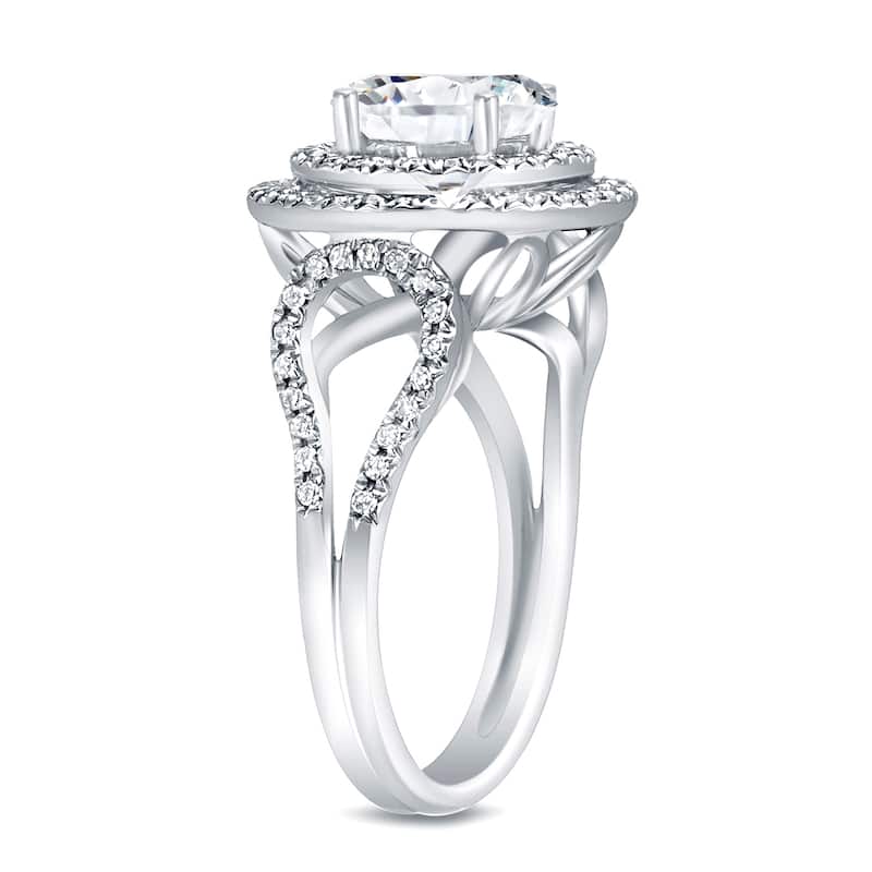 Auriya 14k Gold 1 3/4ctw Round Halo Diamond Engagement Ring