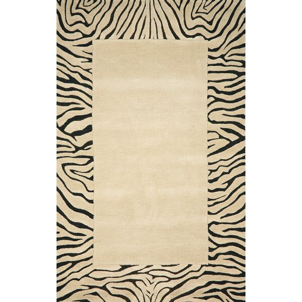 Shop Zebra Border Indoor Rug 9' x 12' Free Shipping Today