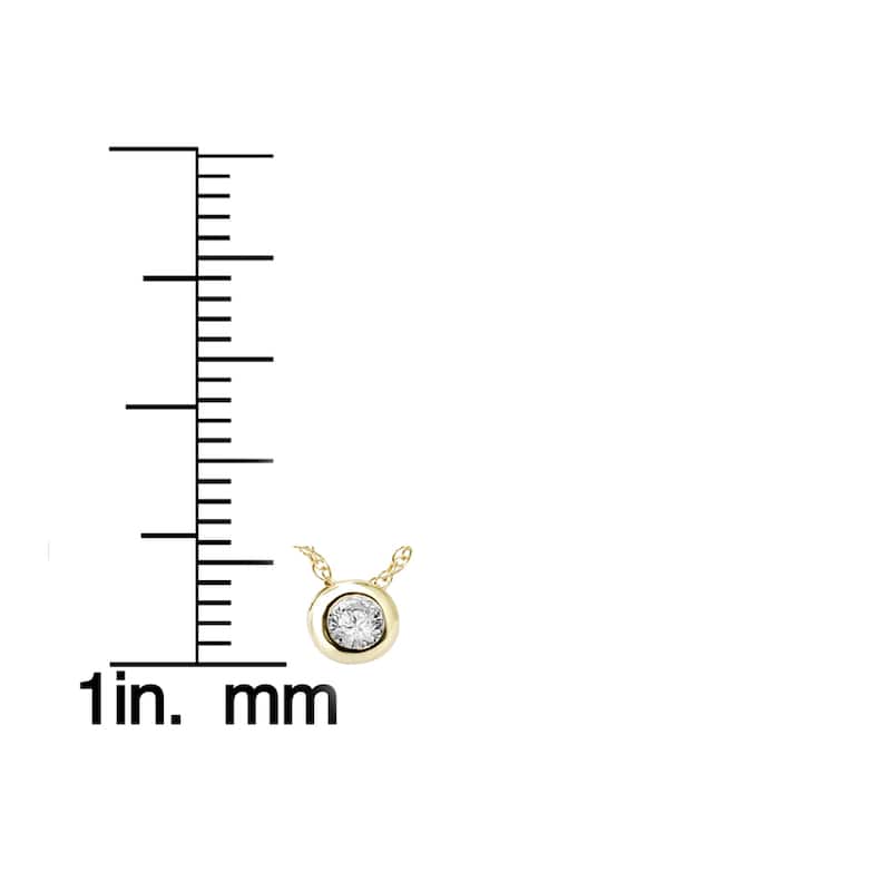 14K Yellow Gold 1/ 3CT TDW Genuine Diamond Round Brilliant Cut Solitaire Pendant
