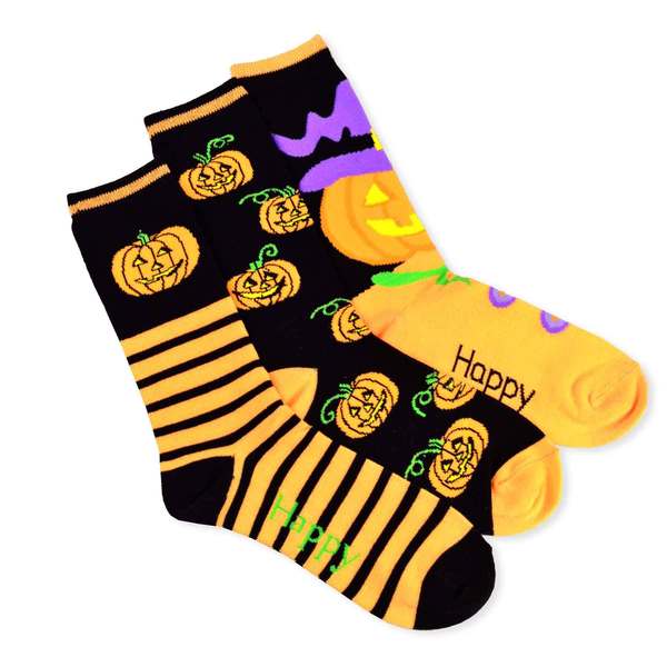 Shop Halloween Socks - I Love Pumpkin 3-pair Pack Women's Crew Socks ...