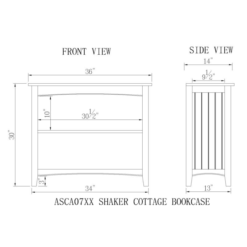 Copper Grove Daintree Bookcase with Two Shelves