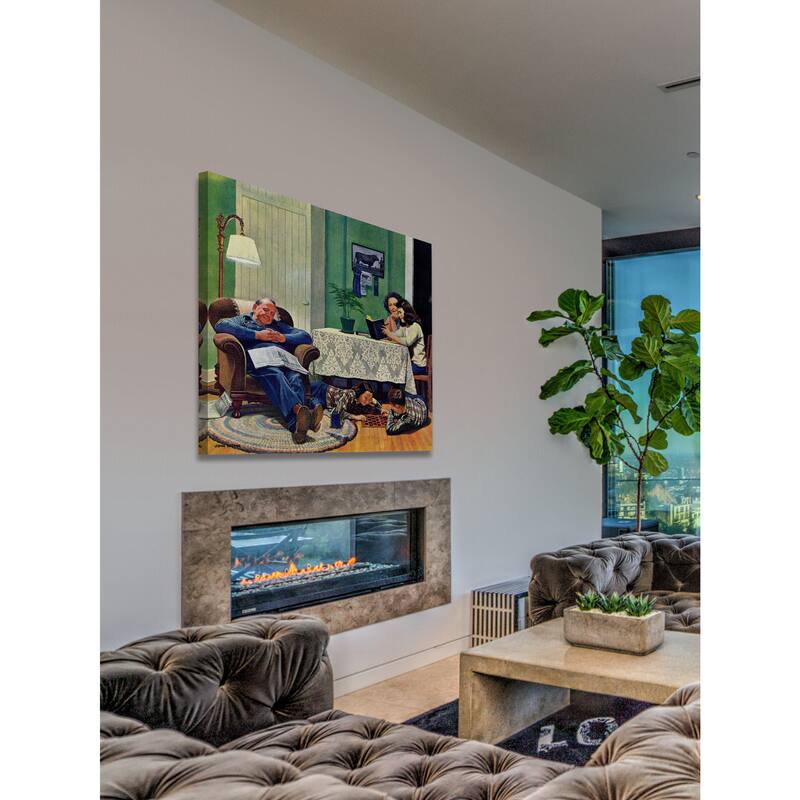 Marmont Hill - After Dinner at the Farm by John Falter Painting Print on Canvas - Multi-Color