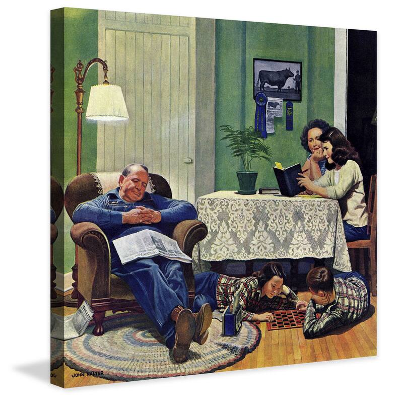 Marmont Hill - After Dinner at the Farm by John Falter Painting Print on Canvas - Multi-Color