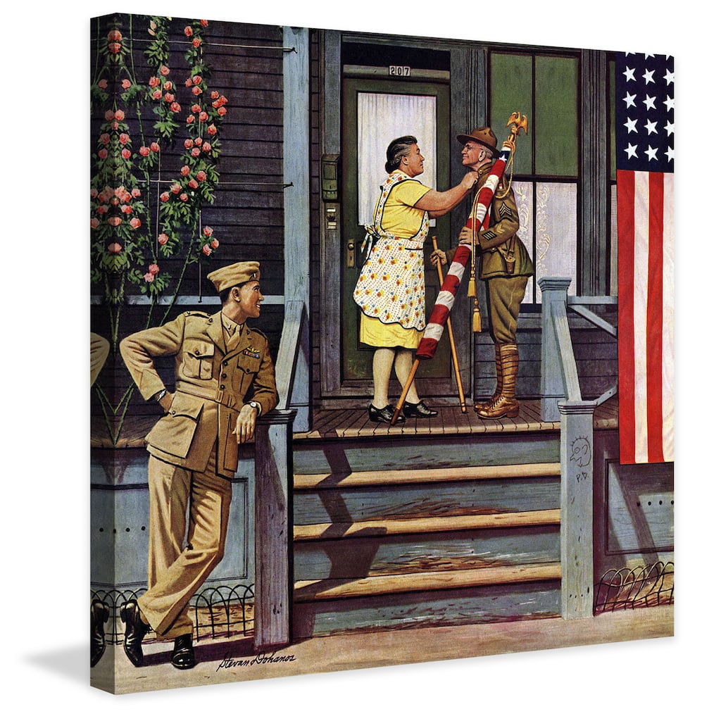 Marmont Hill - Two Generations of Vets by Stevan Dohanos Painting Print on Canvas - Multi-Color