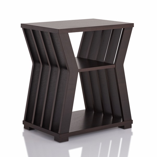 Furniture Of America Loxie Modern Espresso Slatted End Table Furniture Of America Loxie Modern Espresso Slatted End Table