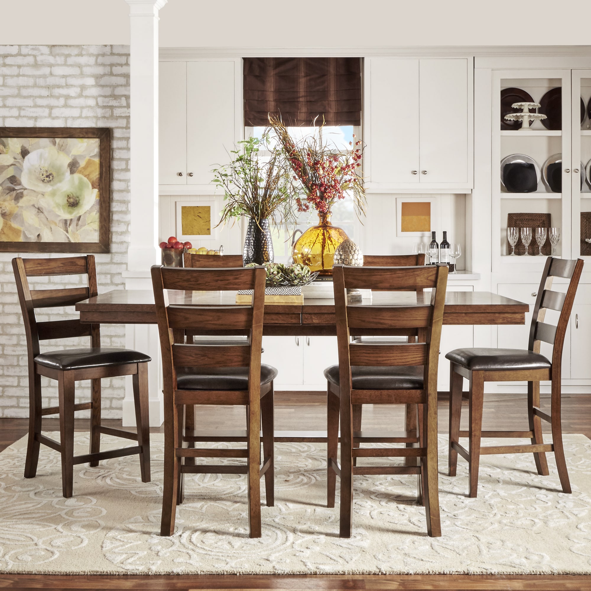 Bartol Warm Brown Mission Counter Height Extending Dining Table Overstock 10630319