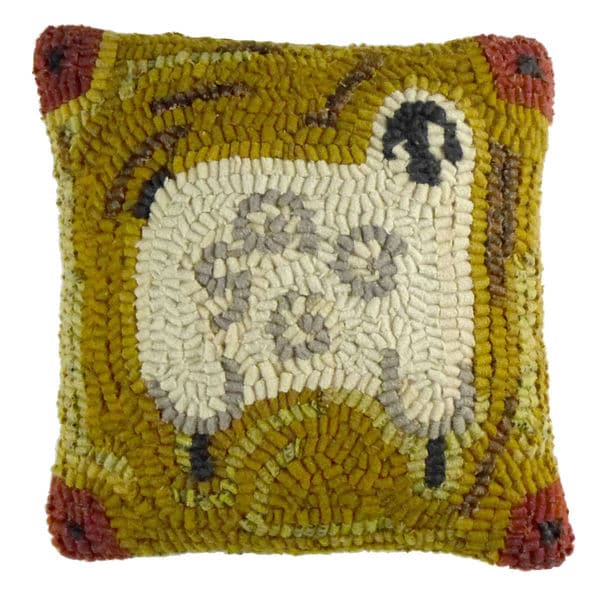 Primitive Sheep 12Inch Hooked Wool Throw Pillow Free Shipping Today