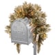 preview thumbnail 1 of 2, 36" Glittery Bristle Pine Mailbox Swag with Battery Operated Warm White LED Lights