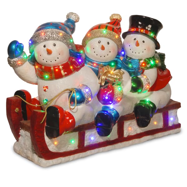 Shop 29 Pre Lit Sledding Snowmen Decoration On Sale Overstock