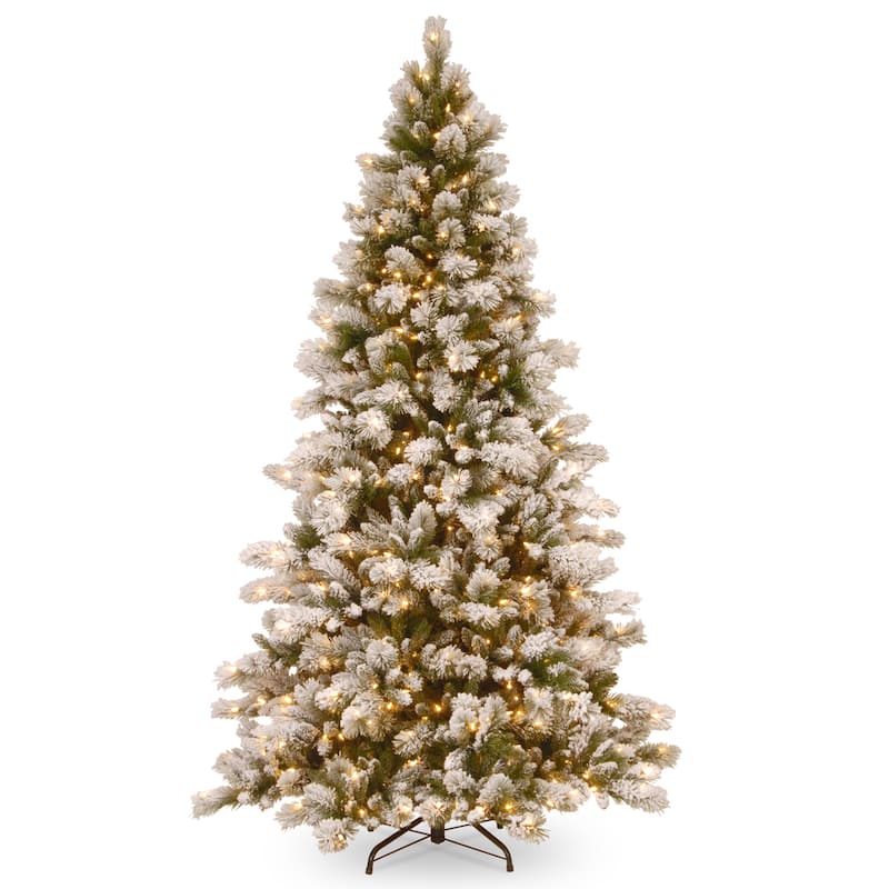 National Tree Company 7.5 ft. Snowy Westwood Pine Tree with Clear Lights - 7.5 Foot