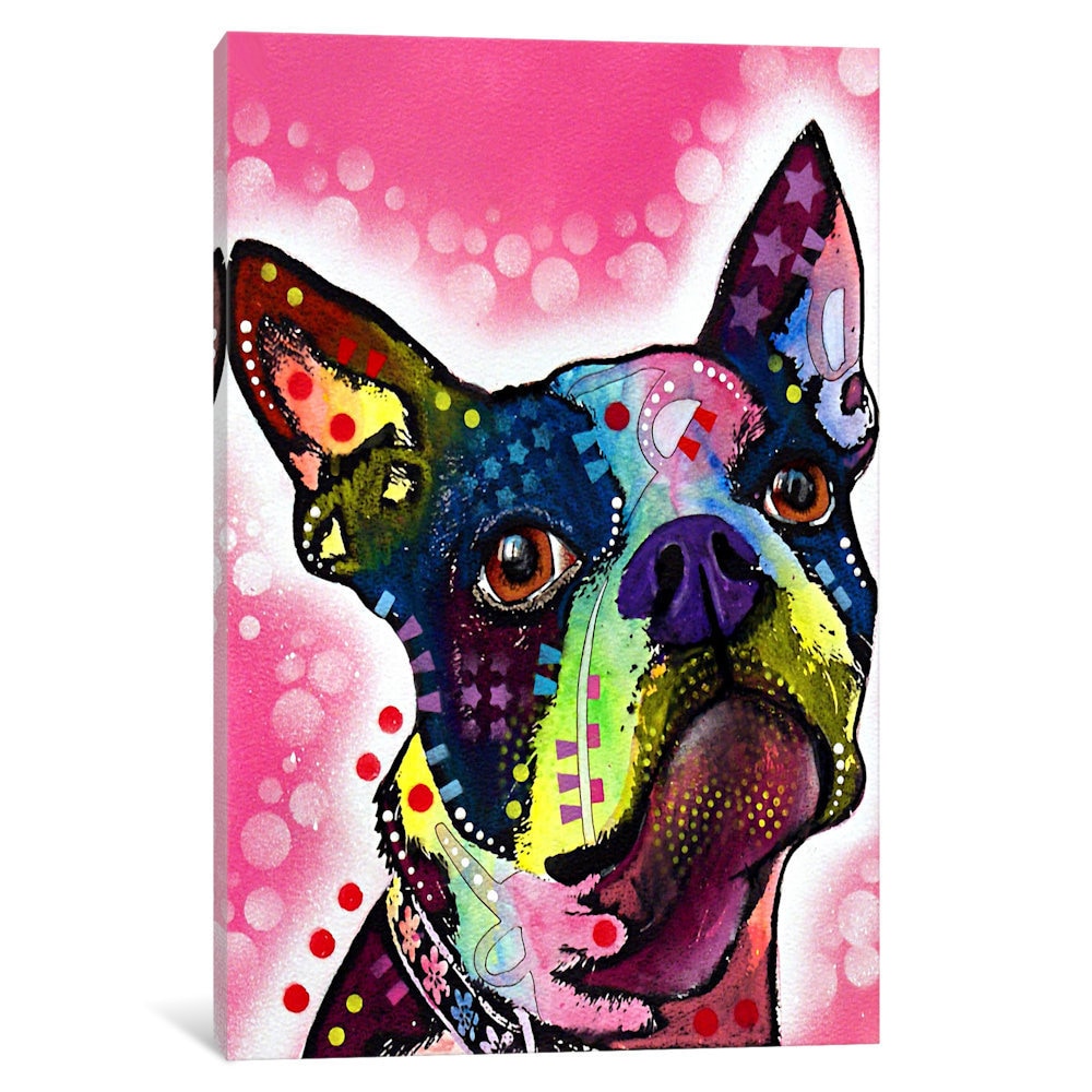 iCanvas Boston Terrier by Dean Russo Canvas Print