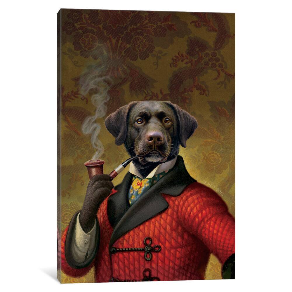 iCanvas The Red Beret (Dog) by Dan Craig Canvas Print