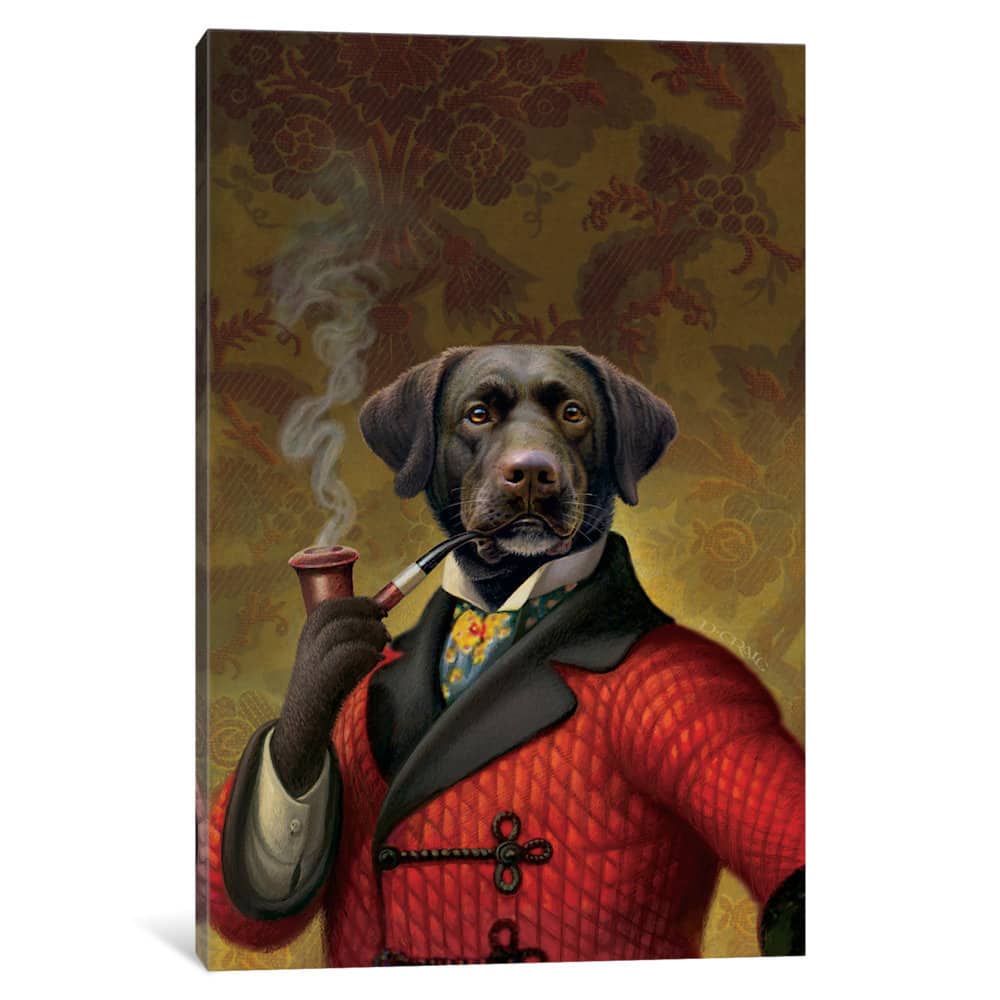 iCanvas The Red Beret (Dog) by Dan Craig Canvas Print