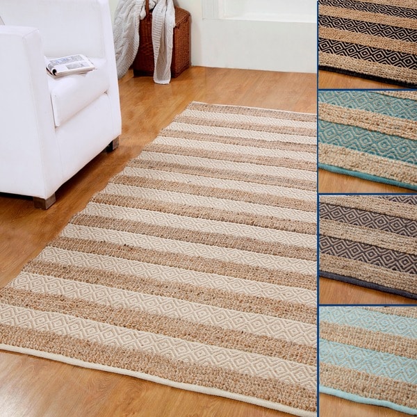 Hand-woven Natural Jute and Cotton Artisan Rug - 8' x 10'