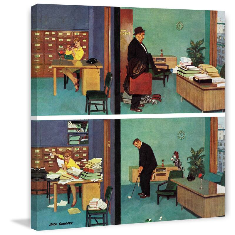 Marmont Hill - Putting Time in the Office by Richard Sargent Painting Print on Canvas - Multi-Color