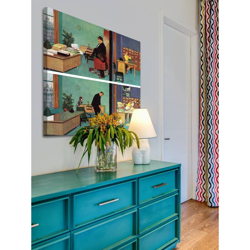 Marmont Hill - Putting Time in the Office by Richard Sargent Painting Print on Canvas - Multi-Color