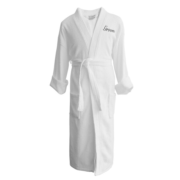 Shop Wyndham Egyptian Cotton Groom Terry Spa Robe Free Shipping Today