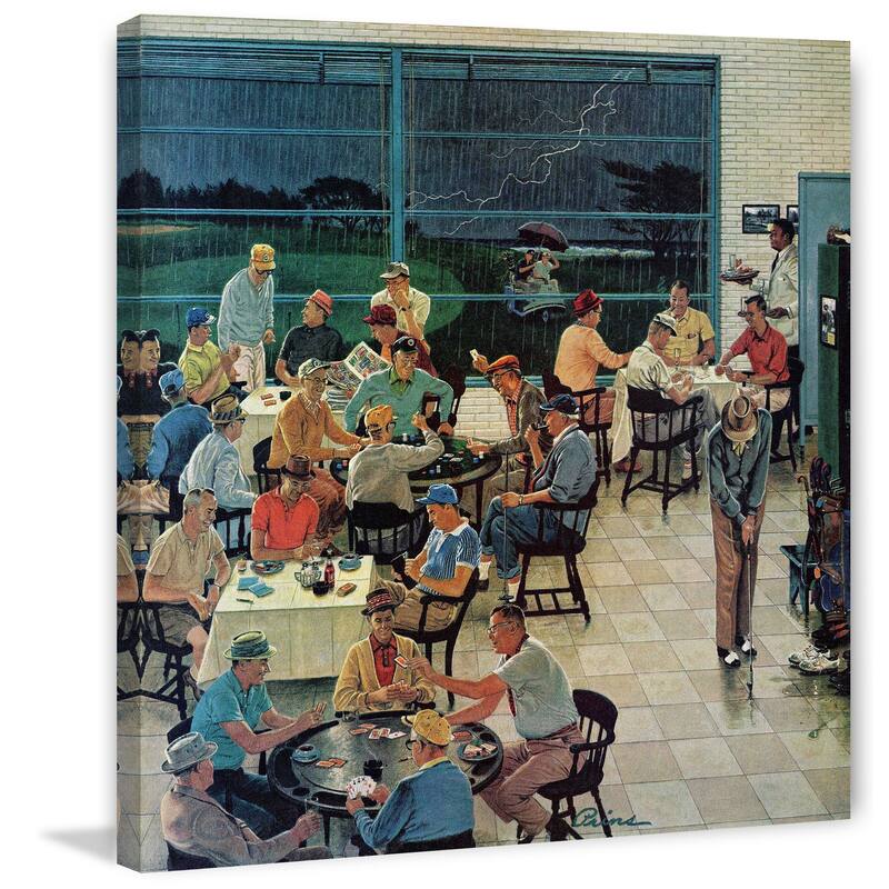 Marmont Hill - Clubhouse on Rainy Day by Ben Kimberly Prins Painting Print on Canvas - Multi-Color