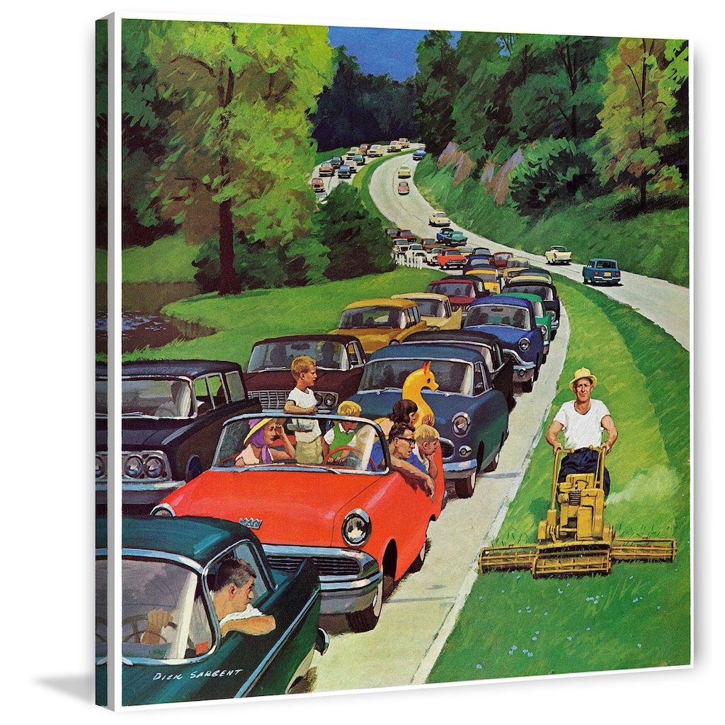 Marmont Hill - Speeder on the Median by Richard Sargent Painting Print on Canvas - Multi-Color