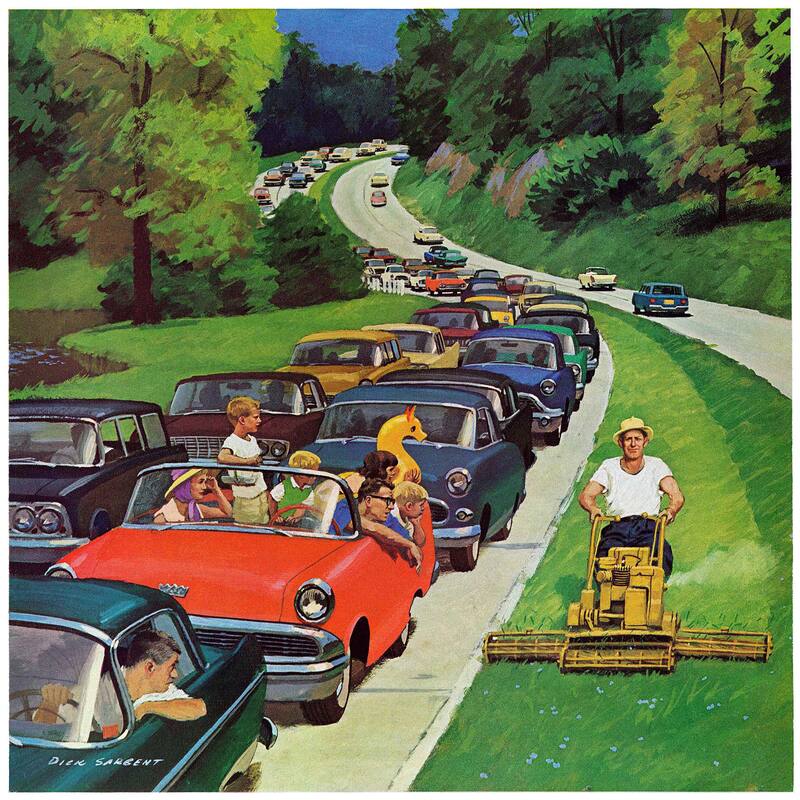 Marmont Hill - Speeder on the Median by Richard Sargent Painting Print on Canvas - Multi-Color