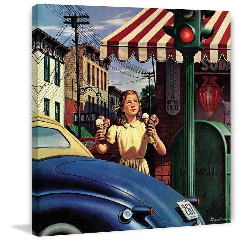 Marmont Hill - Dripping Cones by Stevan Dohanos Painting Print on Canvas - Multi-Color