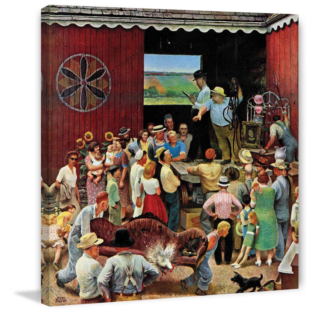 Marmont Hill - Country Auction by John Falter Painting Print on Canvas - Multi-Color