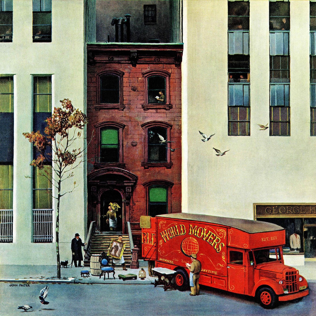 Marmont Hill - Moving day by John Falter Painting Print on Canvas - Multi-Color