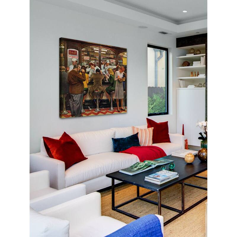 Marmont Hill - Lunch Counter by John Falter Painting Print on Canvas - Multi-Color