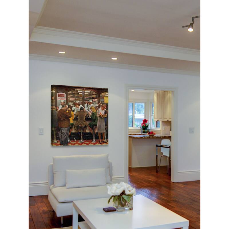 Marmont Hill - Lunch Counter by John Falter Painting Print on Canvas - Multi-Color
