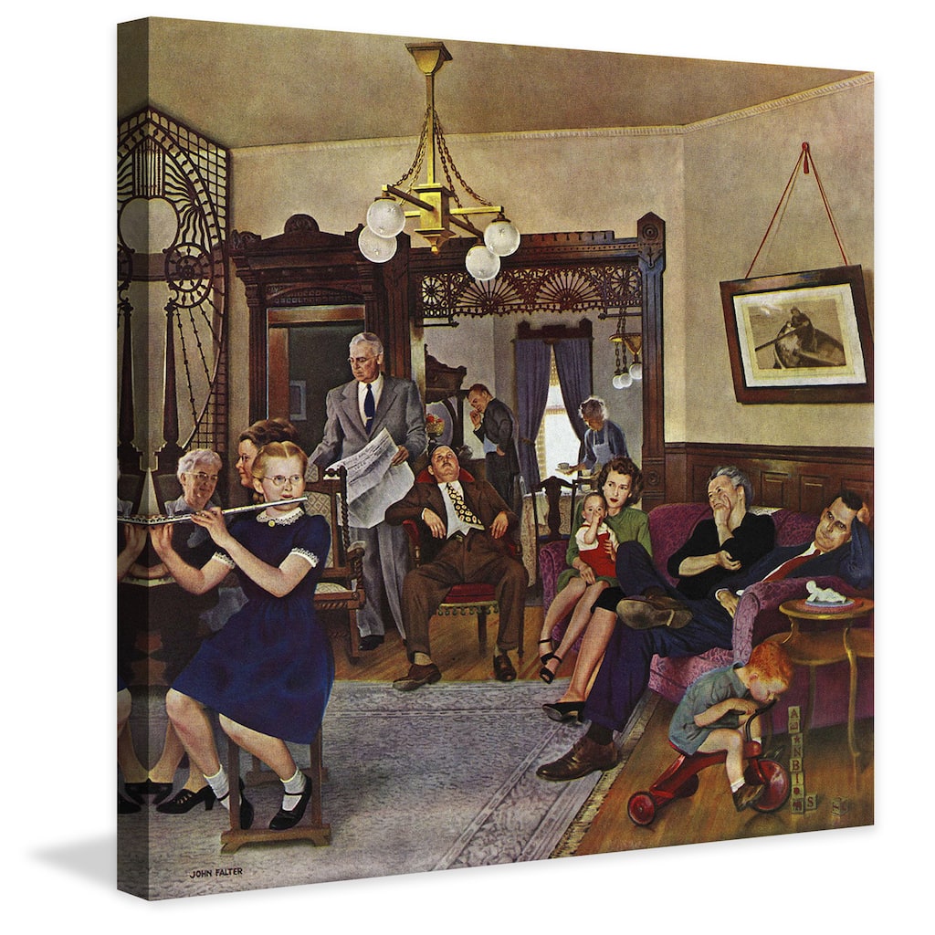 Marmont Hill - Thanksgiving Flute Performance by John Falter Painting Print on Canvas - Multi-Color