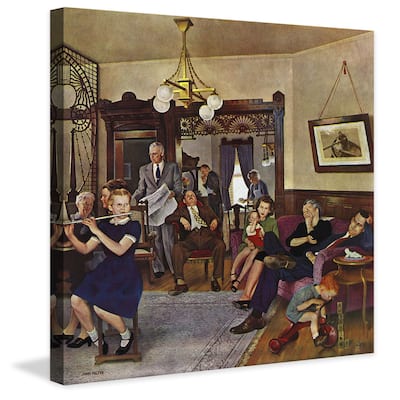 Marmont Hill - Thanksgiving Flute Performance by John Falter Painting Print on Canvas - Multi-Color