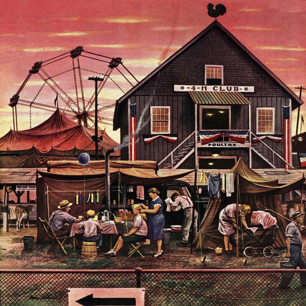 Marmont Hill - Four-H Fair by Stevan Dohanos Painting Print on Canvas - Multi-Color
