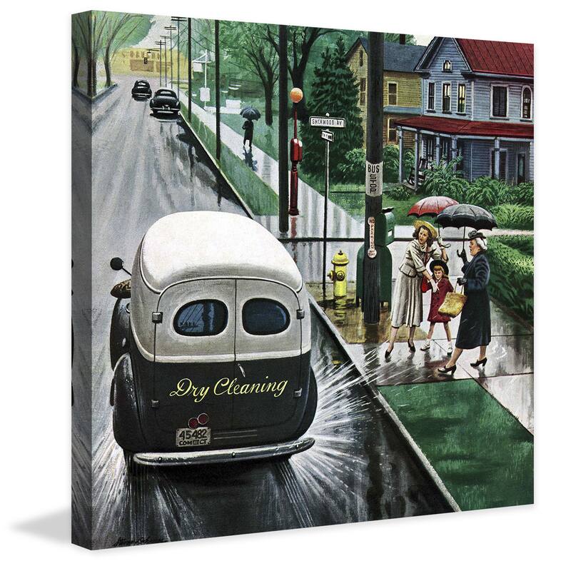 Marmont Hill - Muddied by Dry Cleaning Truck by Stevan Dohanos Painting Print on Canvas - Multi-Color