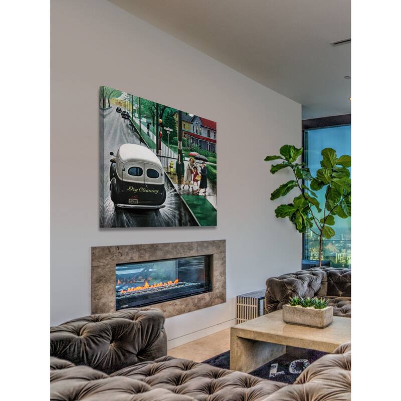 Marmont Hill - Muddied by Dry Cleaning Truck by Stevan Dohanos Painting Print on Canvas - Multi-Color
