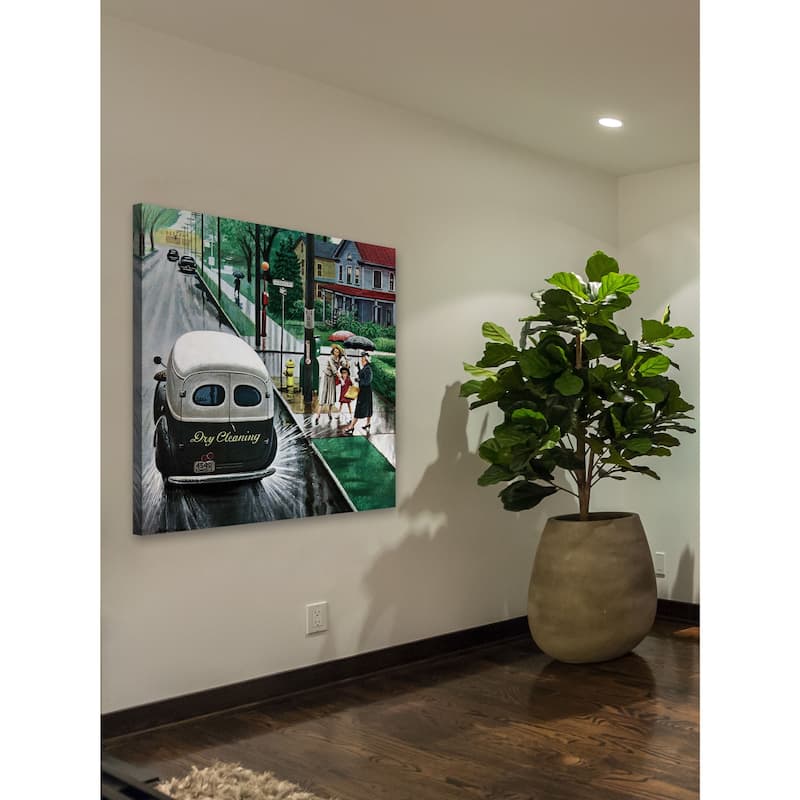 Marmont Hill - Muddied by Dry Cleaning Truck by Stevan Dohanos Painting Print on Canvas - Multi-Color