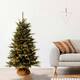 4-foot Burlap Tree with Clear Lights - 4 Foot - Green