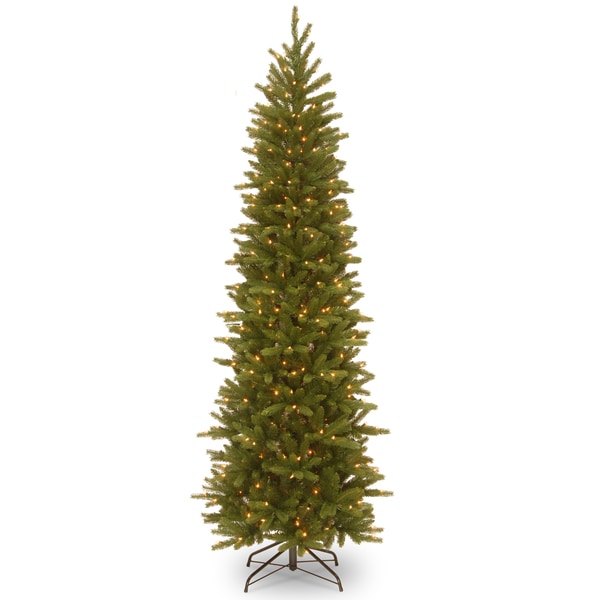 7.5 ft. Grand Fir Pencil Slim Tree with Clear Lights 