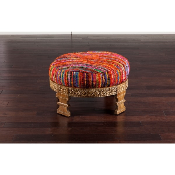 Bristol Striped Cocktail Ottoman (30.4 x 30.4 x 11.2)   17700585