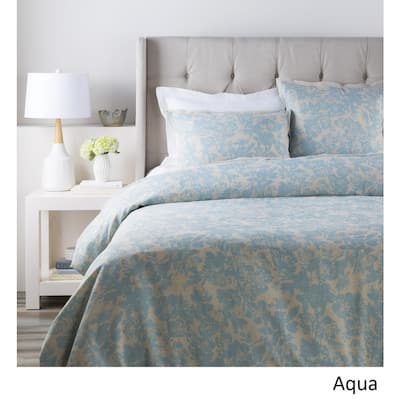 Shelia Floral Linen/ Cotton 3-piece Duvet Cover Set