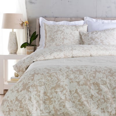 Shelia Floral Linen/ Cotton 3-piece Duvet Cover Set