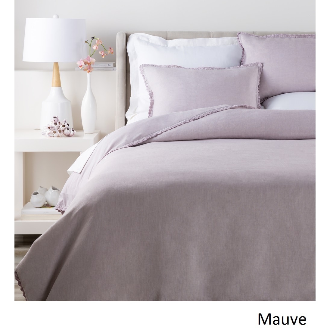 Shop Sidney Solid Color Linen Duvet Cover Set On Sale