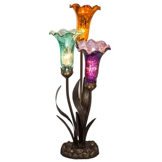 Copper Grove Carnach 21-inch Mercury Glass 3 Lily Uplight Accent