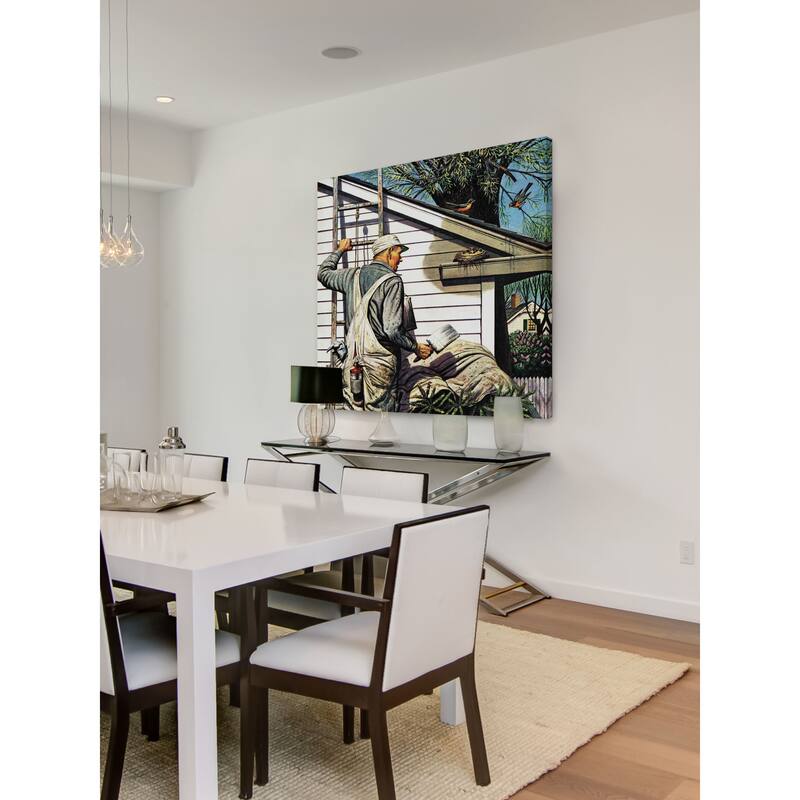 Marmont Hill - House Painter and Bird's Nest by Stevan Dohanos Painting Print on Canvas - Multi-Color