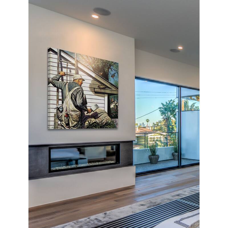 Marmont Hill - House Painter and Bird's Nest by Stevan Dohanos Painting Print on Canvas - Multi-Color