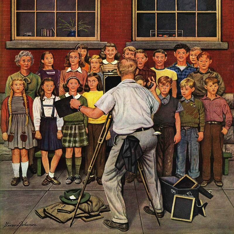 Marmont Hill - School Pictures by Stevan Dohanos Painting Print on Canvas - Multi-Color