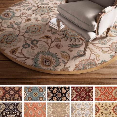 Burgundy Round Oval Square Area Rugs Online At Hand Tufted Patchway Wool Area Rug 8 Round