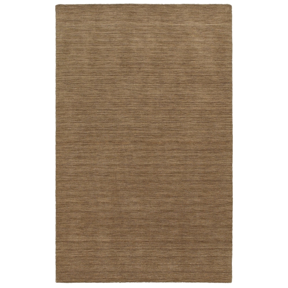 Style Haven Heathered Solid Hand-crafted Plush Wool Area Rug